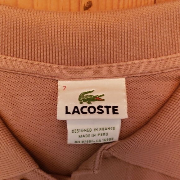 Lacoste Size 7 Brown Polo Shirt. - Picture 3 of 4